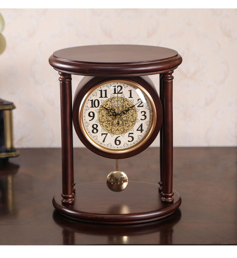 纳什nashi中式实木座钟复古坐式时钟家用客厅仿古美式摆钟书房老式