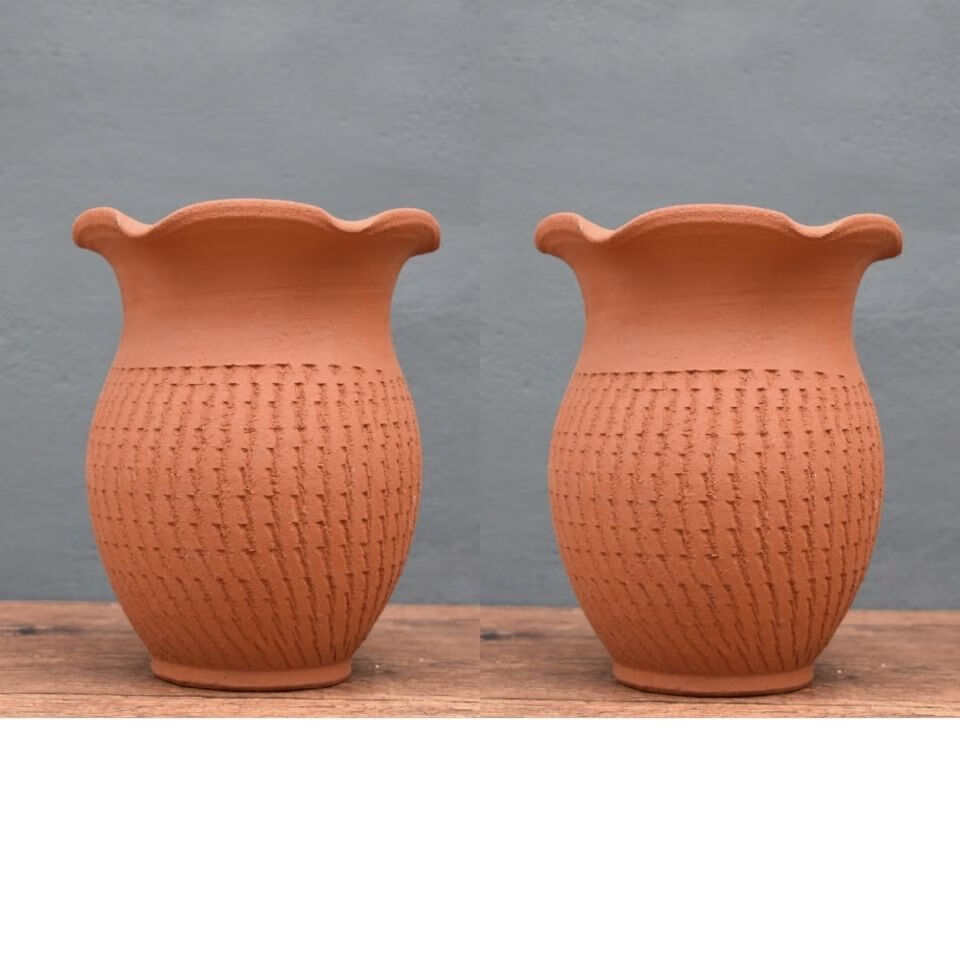 2022新 款 超特大号口径红泥土陶罐粗陶透气法师老庄园林无釉简约素烧