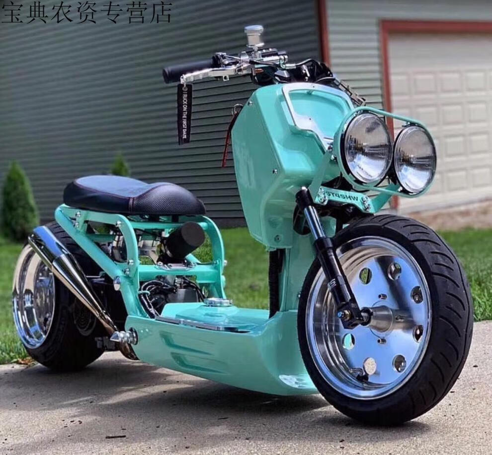 本田祖玛110改装电喷女士50cc踏板迷你小猴子燃油助力车250摩托车白色