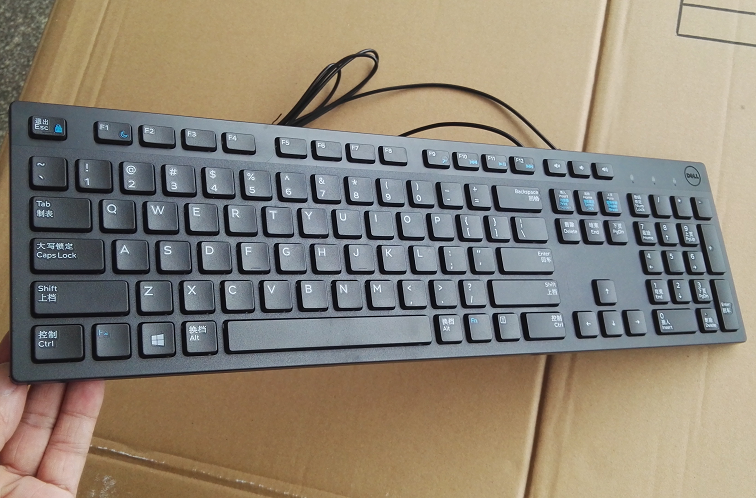 七夕送礼 dell戴尔有线键盘kb216巧克力办公商务usb接口通用标准键盘