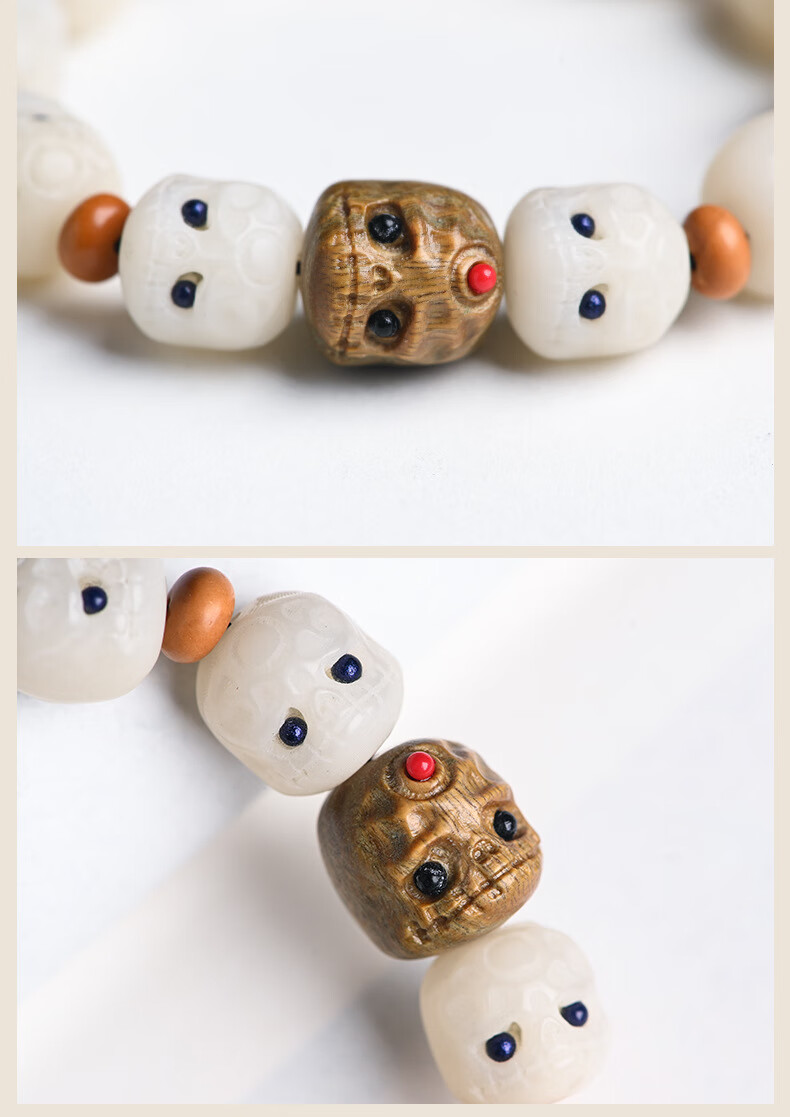 ミ伴生福ム 厂家供应直播货源菩提根阿呆手串呆呆团风化阴皮阿呆文玩