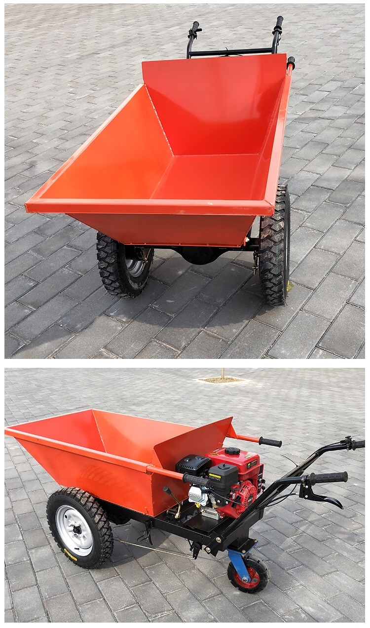 汽油灰斗建筑工地农用柴油173手推车拉沙转运灰斗车三开门翻斗车 汽油
