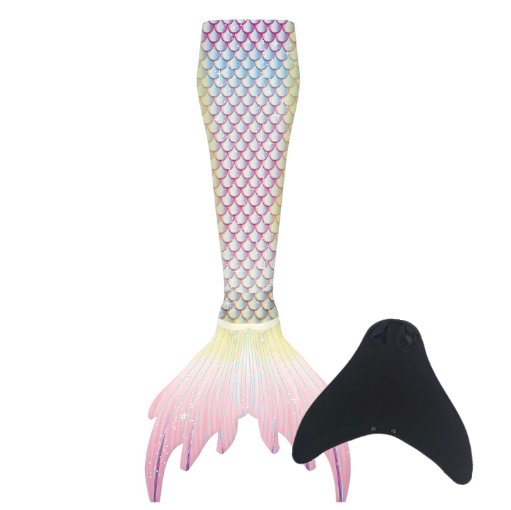 美人鱼泳衣人鱼尾巴服装套装女童分体比基尼公主裙cos服a款单鱼尾脚蹼