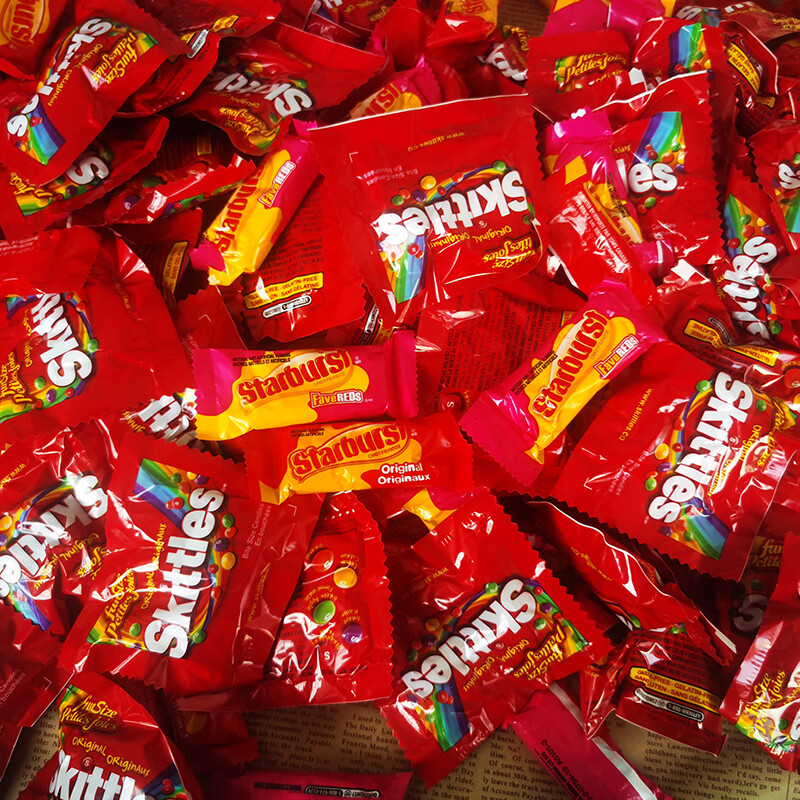 进口星爆糖starburst混合水果味彩虹软糖混装礼盒155袋婚礼喜糖