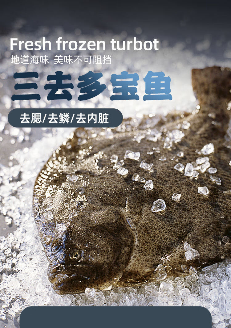 海捕兴城多宝鱼鲜活冷冻深海鱼比目鱼偏口鱼 两条量大味美【图片 价格
