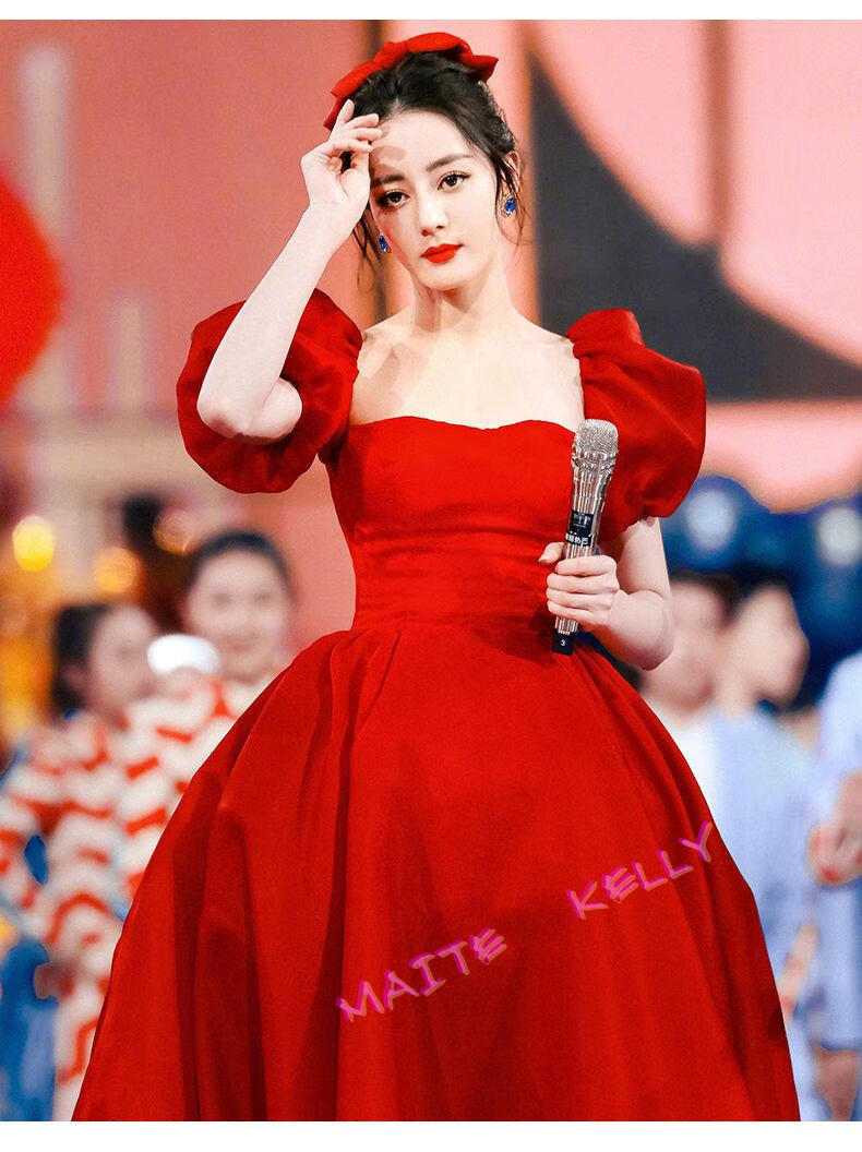 mtkly敬酒服新娘2022新款红色同款在逃公主迪丽热巴订婚结婚礼服女酒