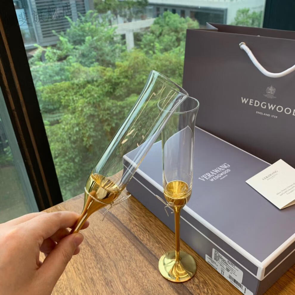 wang杯 wed家王薇薇verawan g香槟杯高脚杯结婚礼物一对礼盒 红酒杯