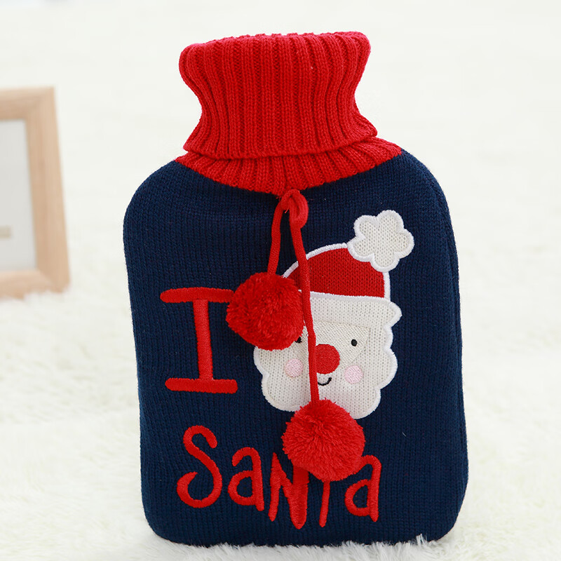 外套注水热水袋外套单卖可爱卡通珊瑚绒毛绒保护套针织外套可拆洗红色