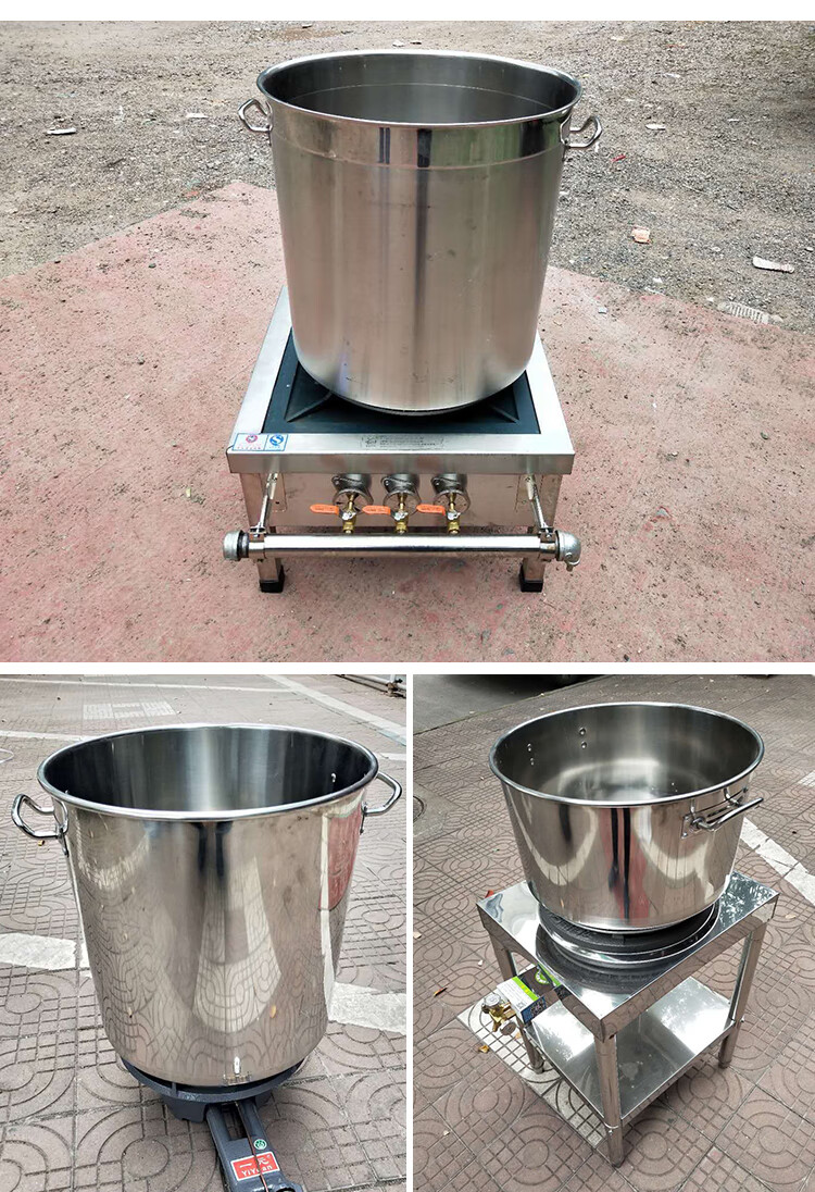 不绣钢锈圆桶不锈钢桶带盖卤肉桶加厚卤锅商用节能翅片聚热复合底熟食