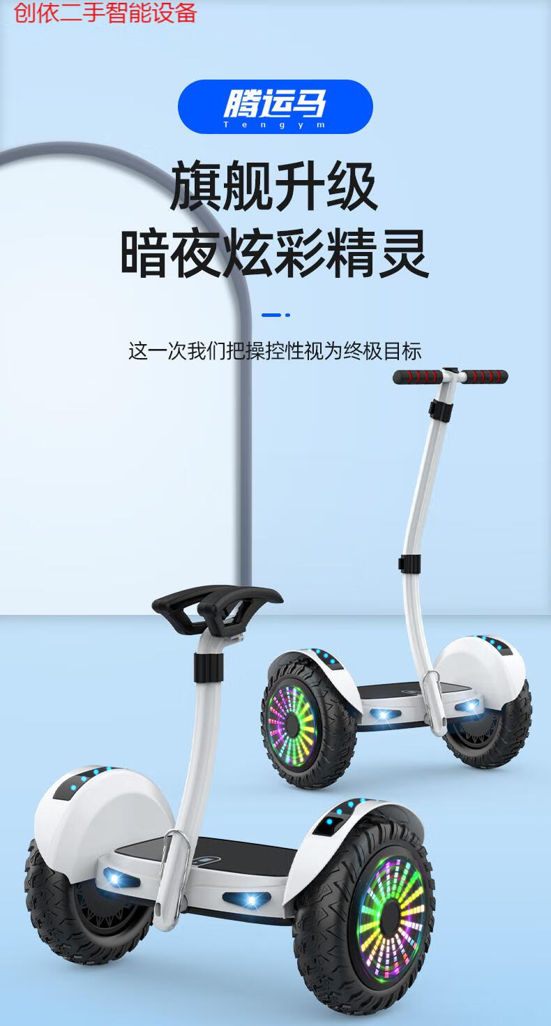 准新品未拆封日本tengym智能电动平衡车儿童带扶杆通用双轮成年越野