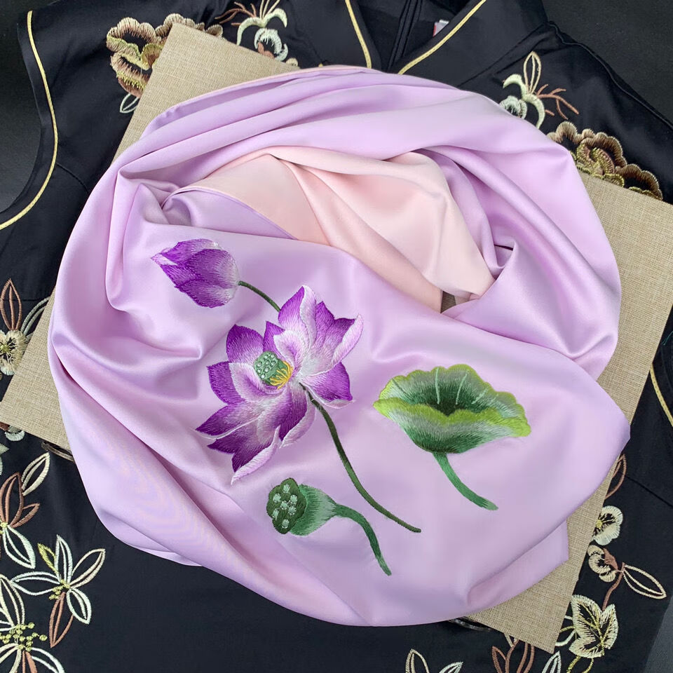 cnmr刺绣丝巾厂家清苏绣丝绸围巾女春秋冬季百搭真丝桑蚕丝绣花丝巾长