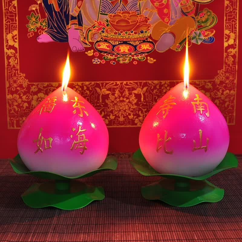 2022新款可狄kedi新品创意生日寿桃蜡烛老人祝寿贺寿仙寺庙贡佛蜡烛无