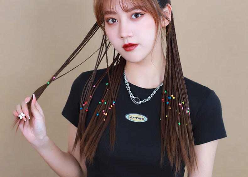 柏依诗假发辫子麻花长辫广场舞蹈古风手工小辫子马尾假发脏辫高马尾