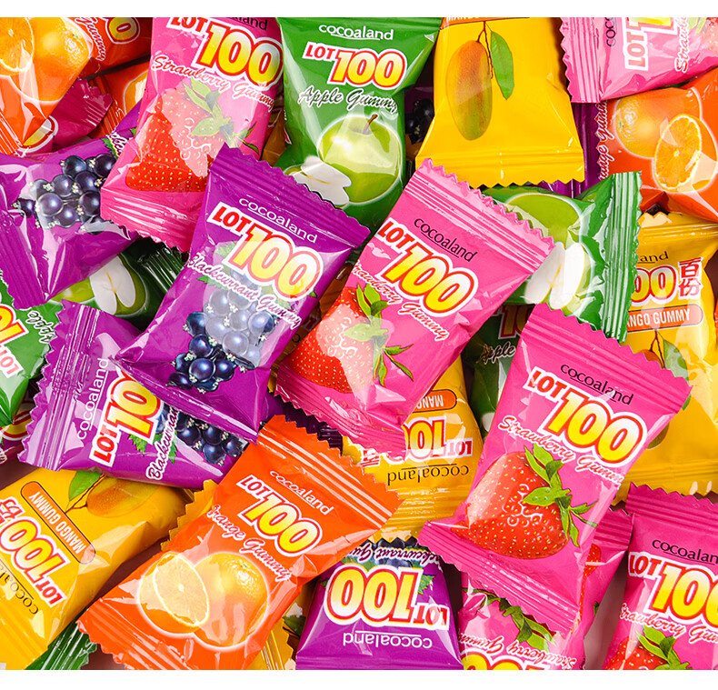 一百份果汁软糖500g散装qq橡皮糖圣诞节儿童糖果零食什锦味1000g约140