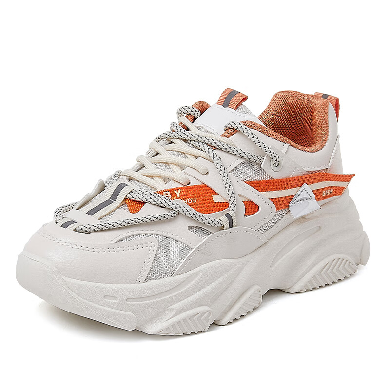 阿比让鞋靴飞燕精选阿比让荧光彩色老爹休闲鞋 黑色 36【图片 价格