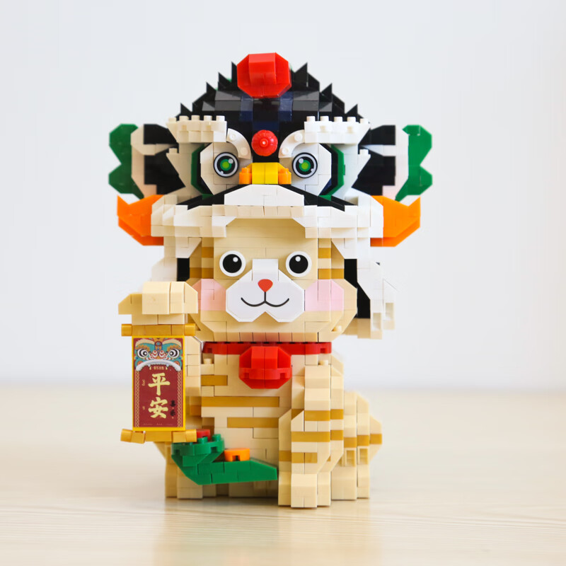 乐高lego新年系列拼装积木玩具摆件中国风舞醒狮微小颗粒男孩女孩礼物