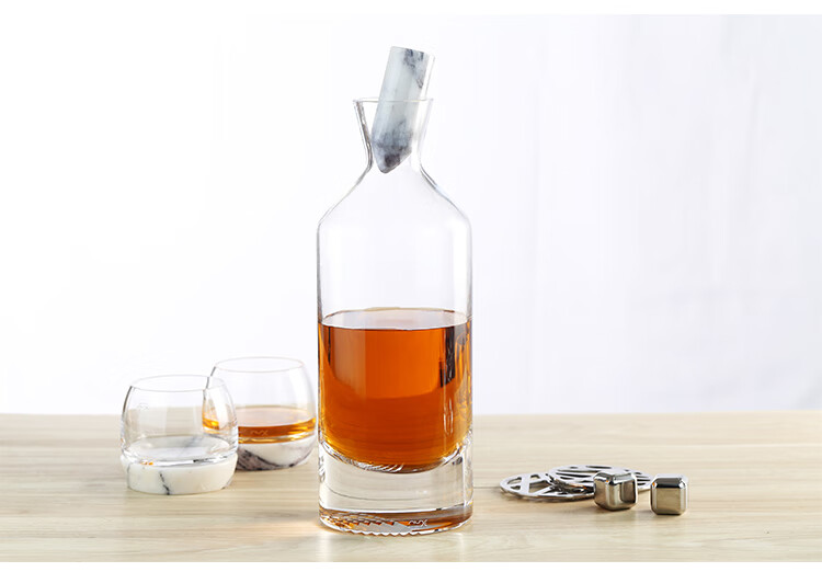 水晶玻璃威士忌酒瓶酒樽洋酒分酒器家用套装洋酒壶 威士忌酒樽-1500ml