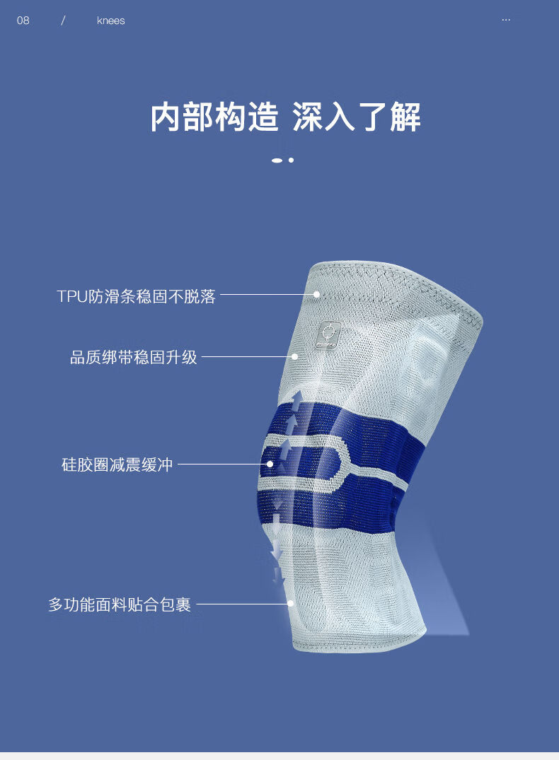恒源祥护膝运动半月板护膝篮球关节护具膝盖保护健身跑步韧带固定纯正