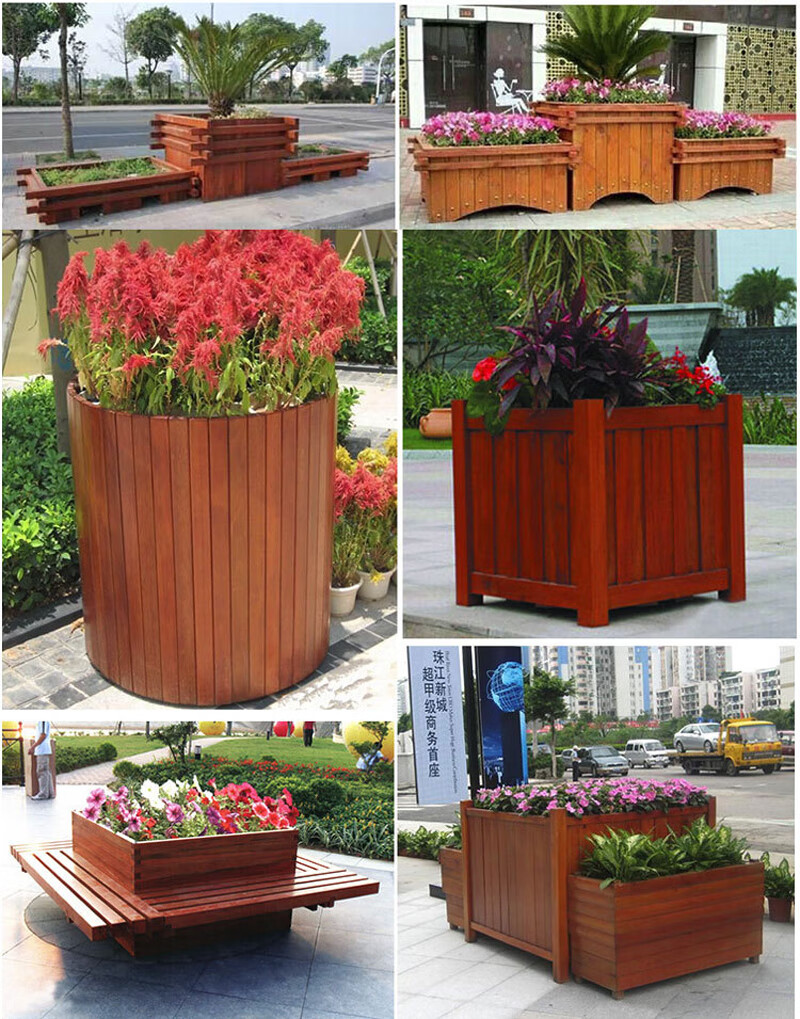 防腐木花箱定做花坛广场绿化种植箱组合花池树盆户外隔断花槽方形 100