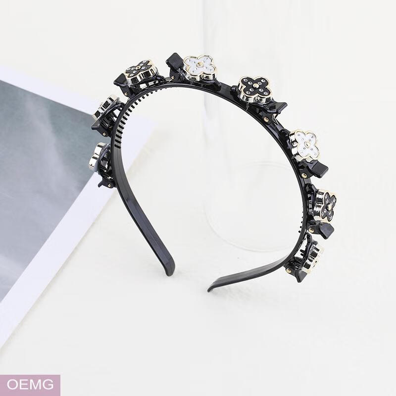 oemg 发夹顶夹刘海固定神器夹碎发带齿防滑编发镶钻头箍造型夹子发箍