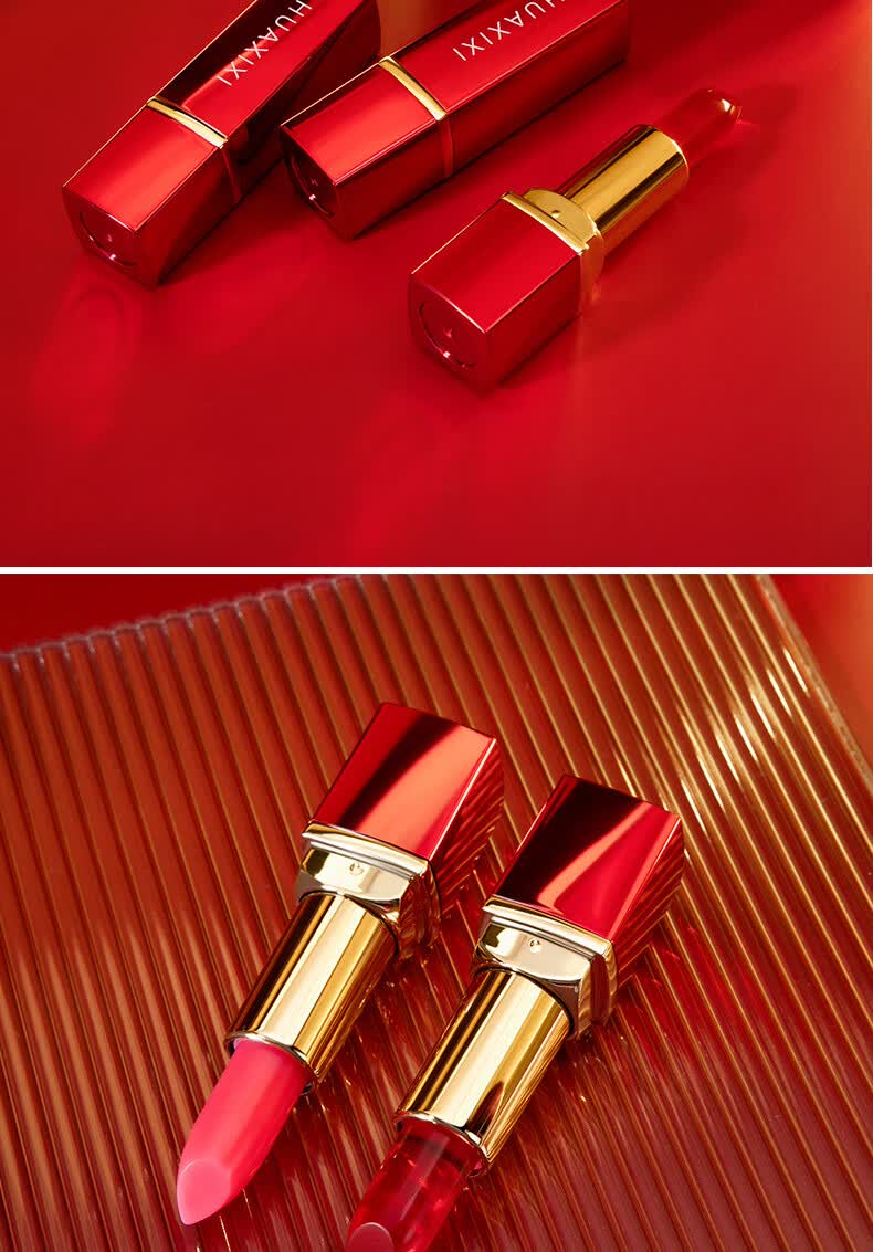 花茜茜果冻变色口红不易沾杯不掉色持久滋润温变健康唇膏孕妇可用02诱