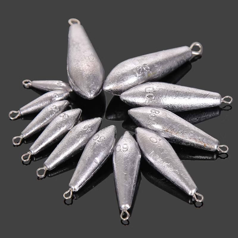 柳叶型带环铅坠海竿串钩钓坠快速链接坠鱼坠钓鱼坠海竿配件铅 70g实重