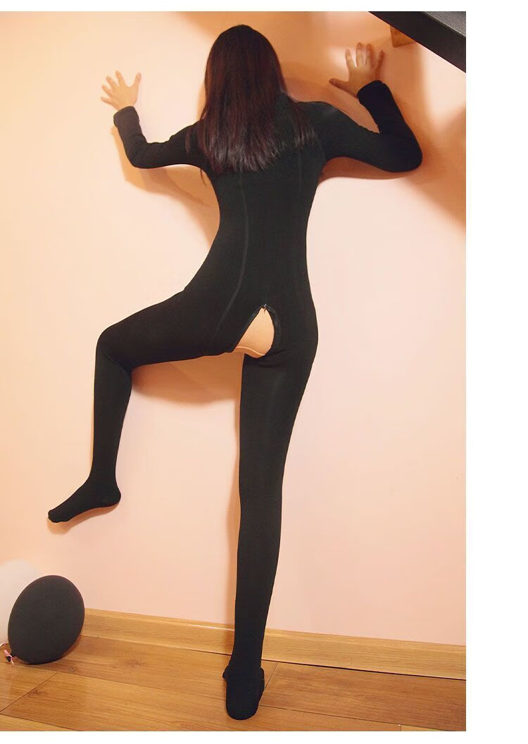 光腿神器男生秋冬加绒加厚光腿神器保暖丝袜带内衣连身袜连体衣拉链开