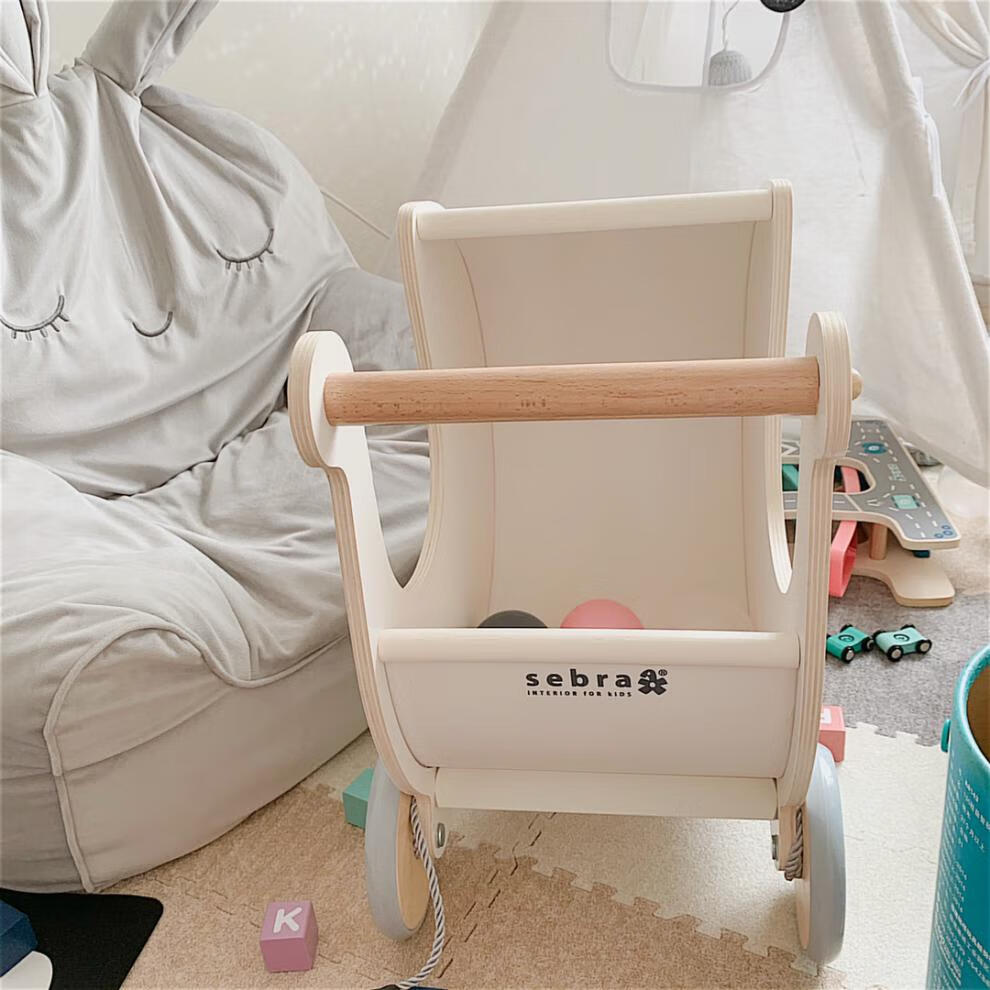 angi baby学步车防o型腿宝宝手推车婴儿防侧翻学走路木质儿童平衡车1