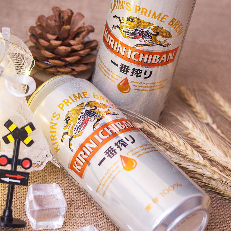 一番榨朝日啤酒 500ml*6罐装组合 日本黄小麦生啤 麒麟 朝日500ml各3