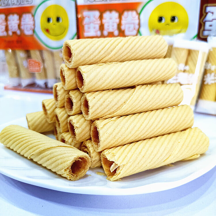 膨化食品营养糕点零食150g 米老头蛋黄卷150g装*3包(香橙味)【图片