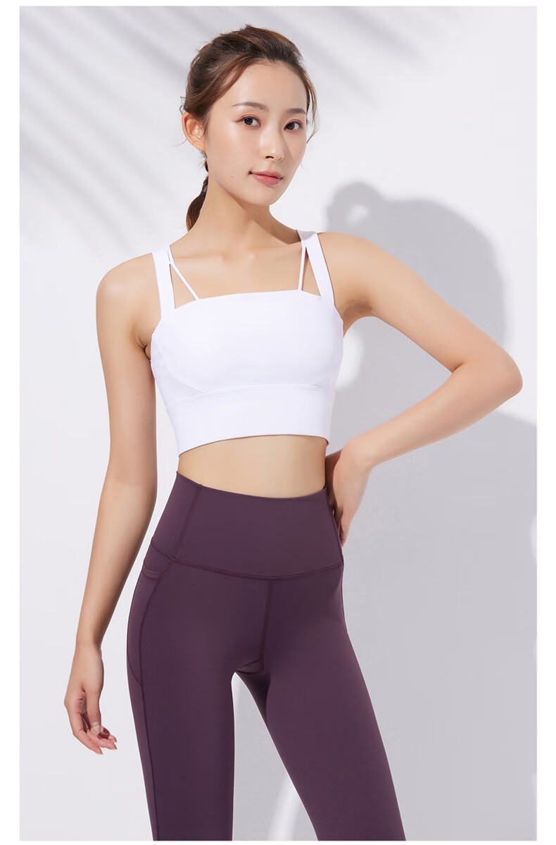 运动内衣女美背防震跑步聚拢背扣可调节胸罩瑜伽健身文胸白色s