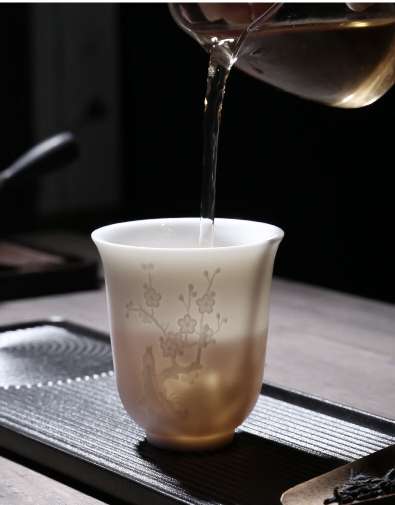白瓷白酒杯茶杯三两150复古家用套装酒盅陶瓷酒具喝酒杯子酒杯四大