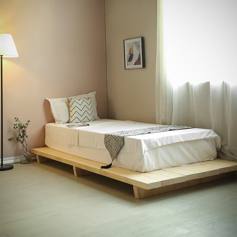 地台床日式纯实木榻榻米床酒店民宿单双人床阁楼地台矮床原木板家具