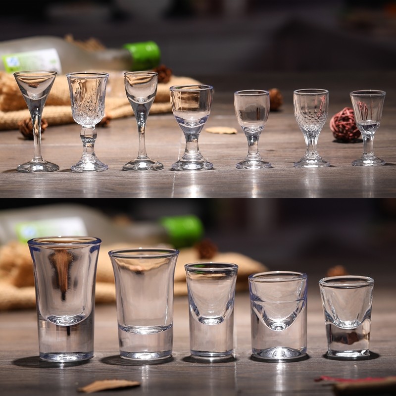 玻璃水晶白酒杯烈酒杯小号酒盅中式杯家用一口杯酒具迷你杯小酒杯6只