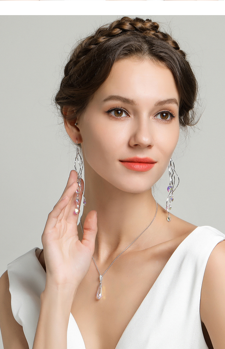 ck轻奢定制首饰lidikana耳环2020年新款潮银女士气质长款耳坠适合圆脸