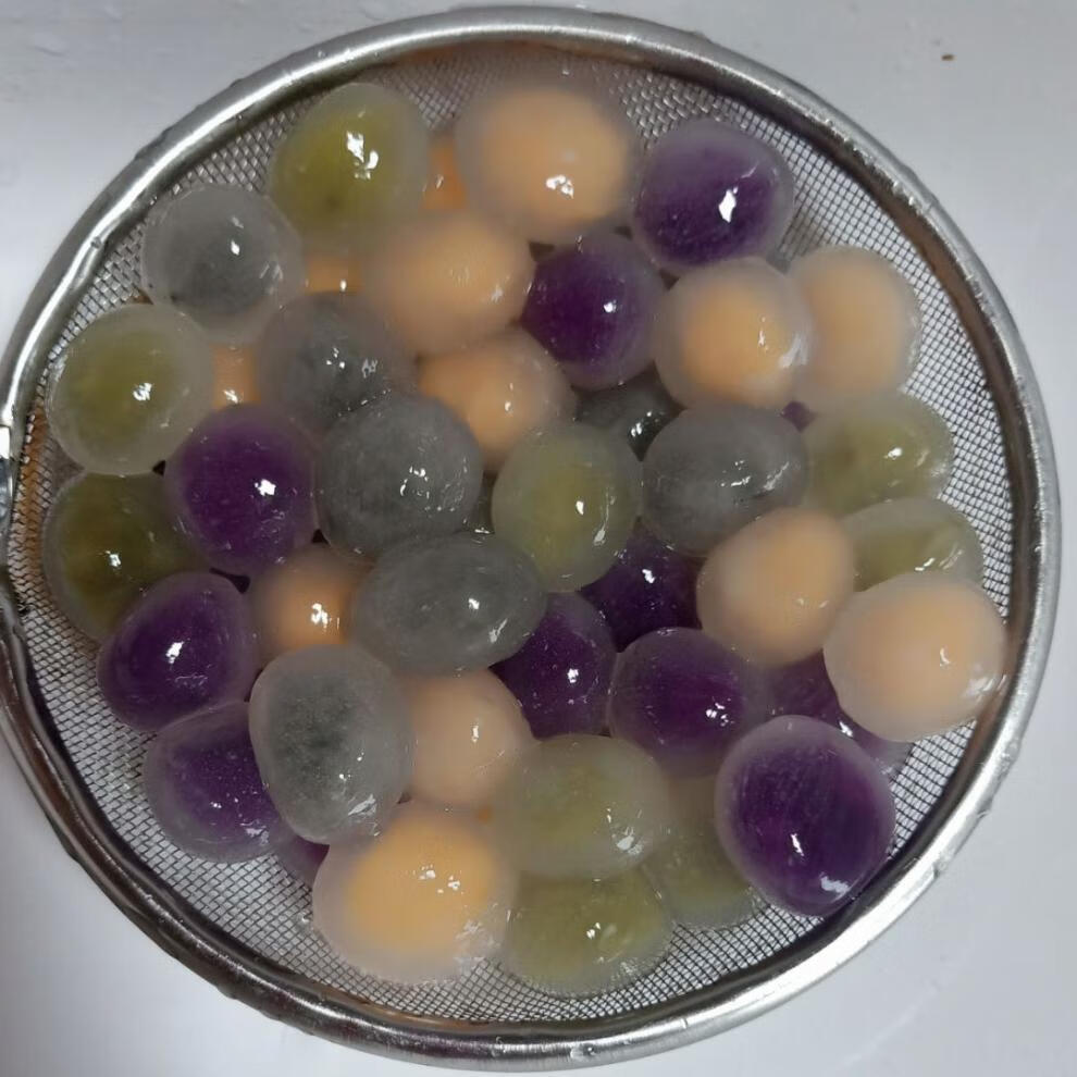 500克水晶汤圆彩色透明小丸子包馅汤圆(抹茶,,花生,芝麻味) 抹茶