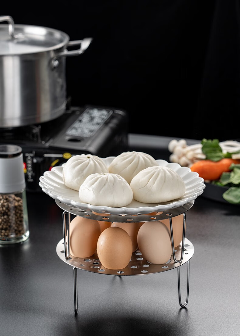 蒸架家用304不锈钢蒸格蒸馒头鸡蛋架高脚蒸屉电饭锅蒸笼架隔水通用隔