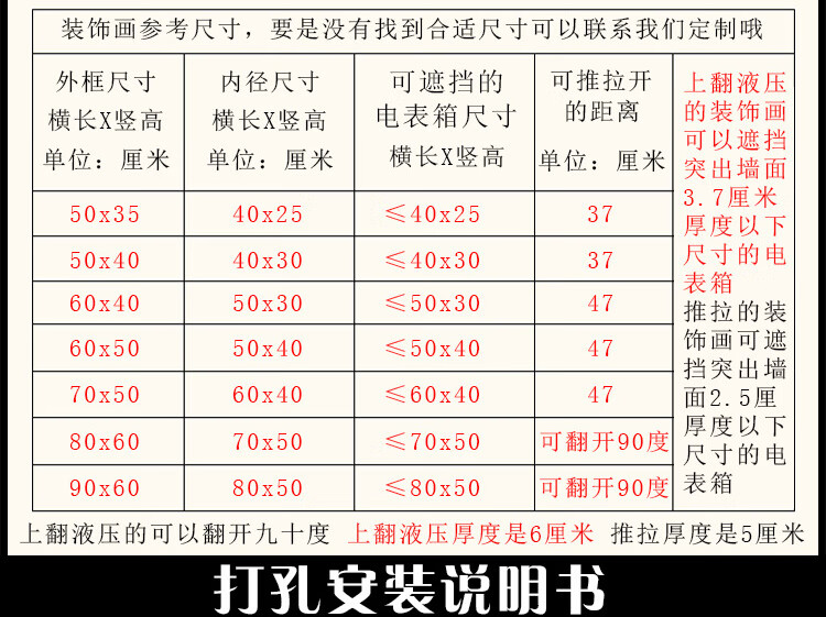 电表箱装饰画推拉式上翻液压式大尺寸可定制多功能遮配电箱强电箱弱电