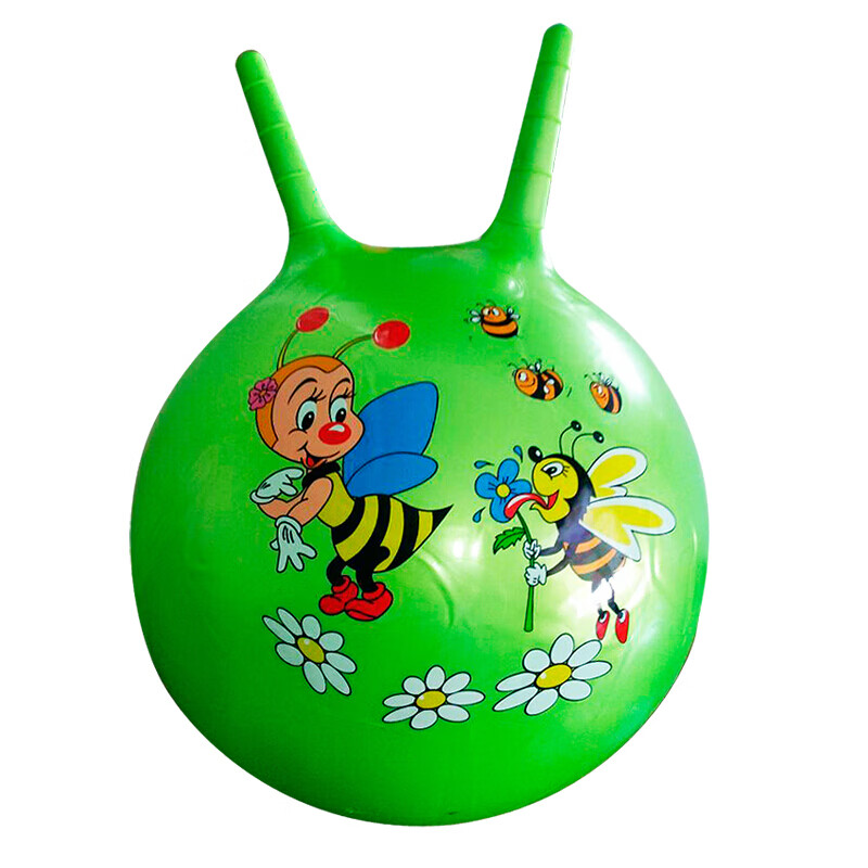 定制儿童玩具球18寸约45cm羊角跳跳球手柄球儿童充气玩具红色定制款