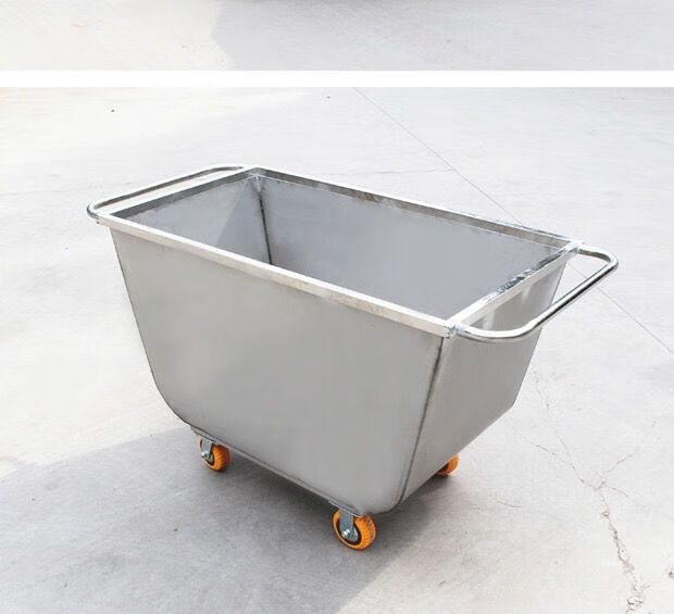 养殖饲料手推车不锈钢斗车清粪车养殖场饲料推车翻斗车推运输料车