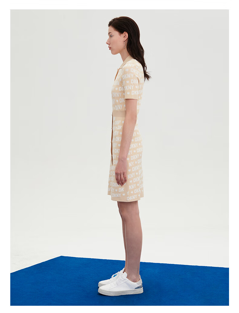 dkny女装裙子2022夏季新款弹力收腰显瘦气质百搭女式连衣裙轻奢女装