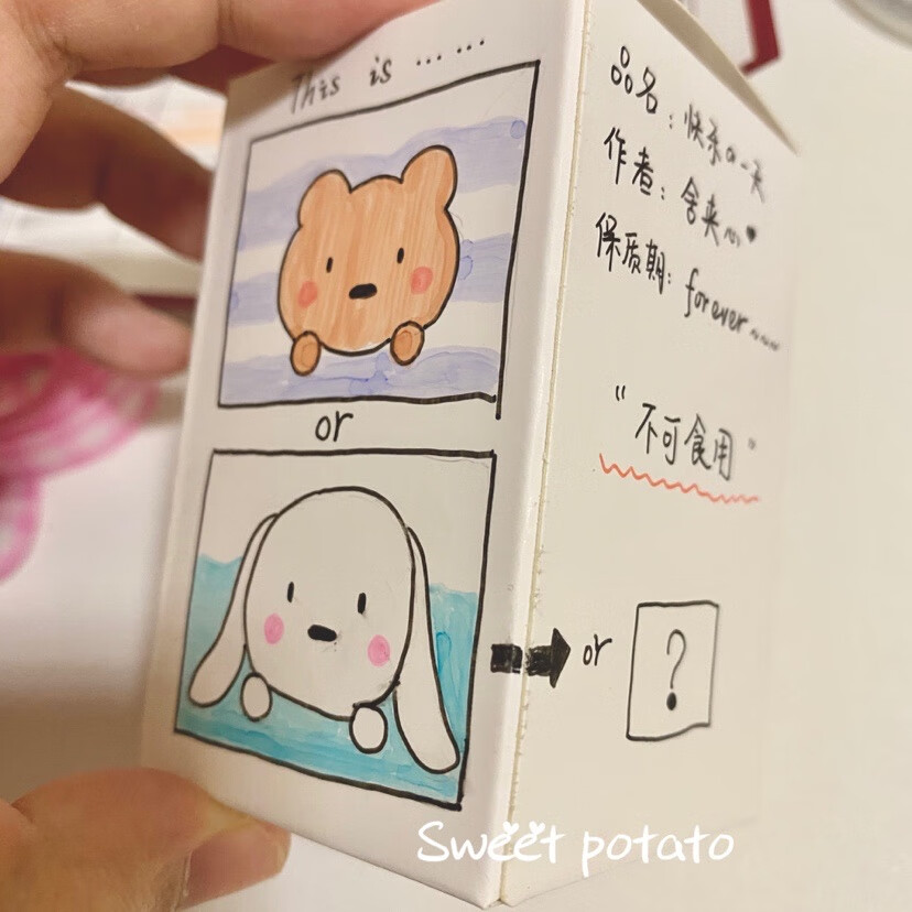 小学生自制舍舍夹心手绘小学生自制盲盒粘土发饰盲袋手工成品～ 手链