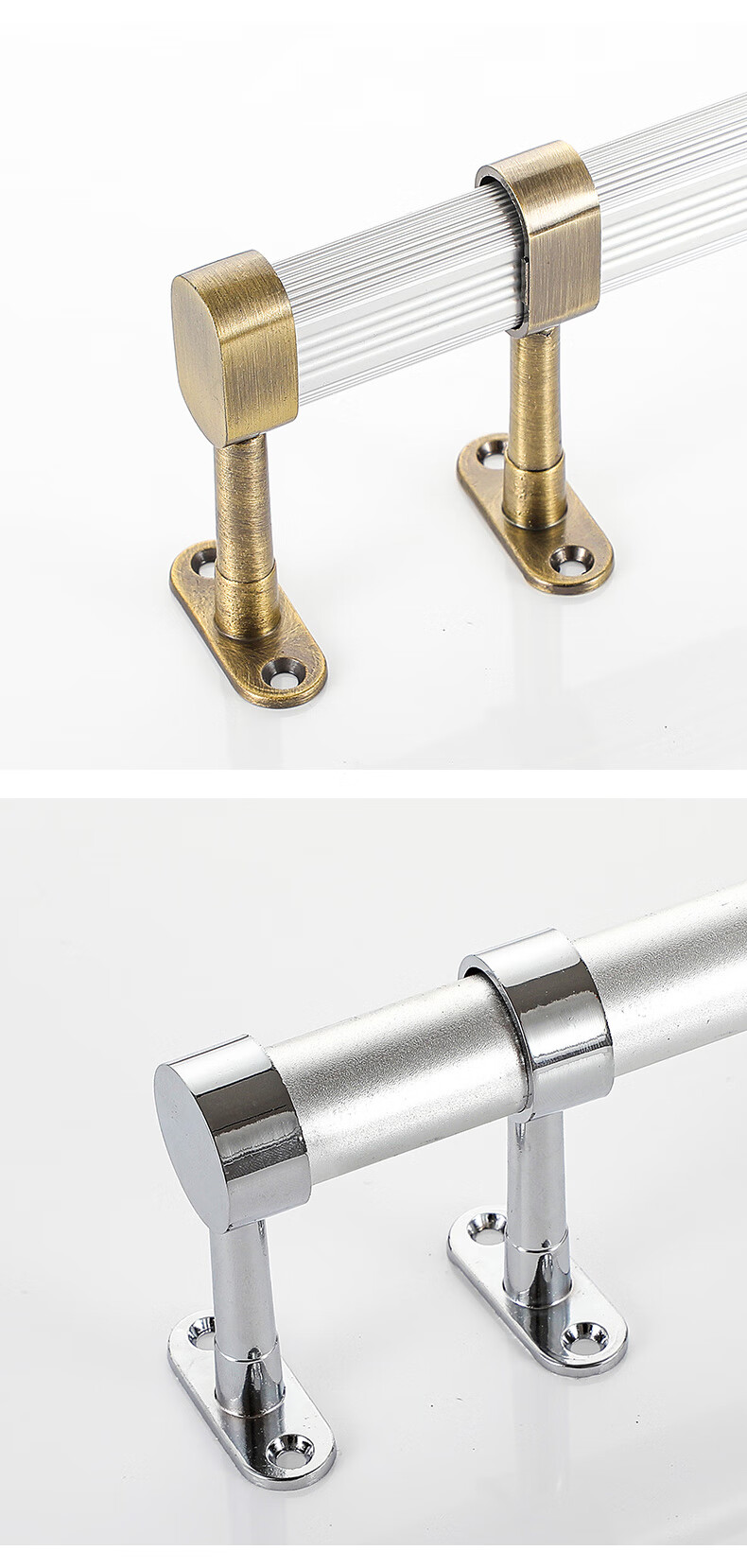 加厚衣柜挂衣杆托衣杆底座可调节吊通座法兰座圆管家用五金固定配可调