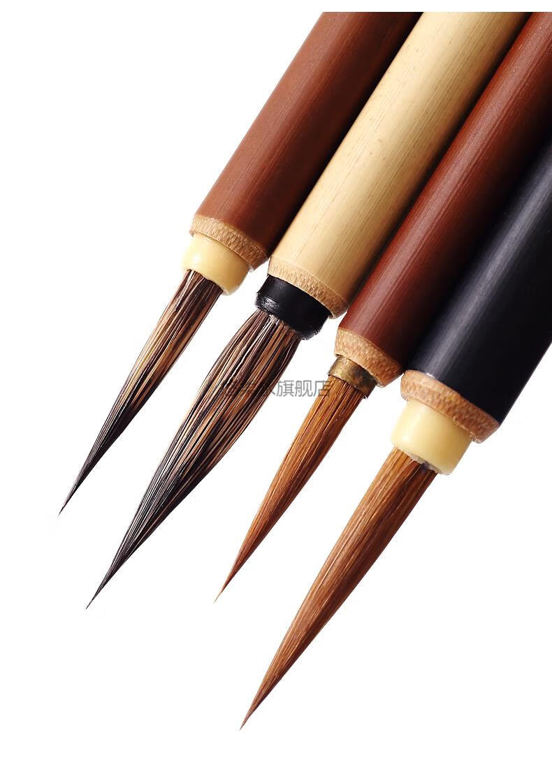 吴钩勾线笔吴钩髪眉勾线毛笔出口开面笔工笔丝毛头发白描狼毫 经典4支