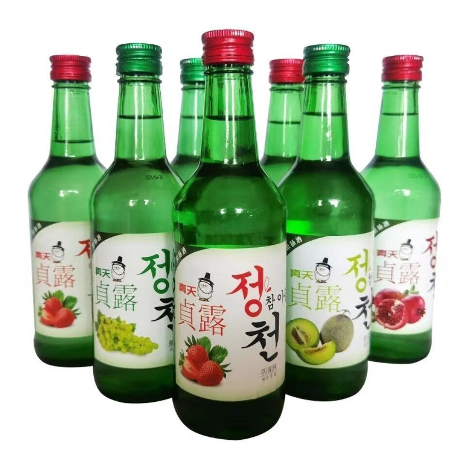 5折 韩国真露烧酒 20瓶 韩国风味真天贞露利口酒葡萄草莓蓝莓果味酒
