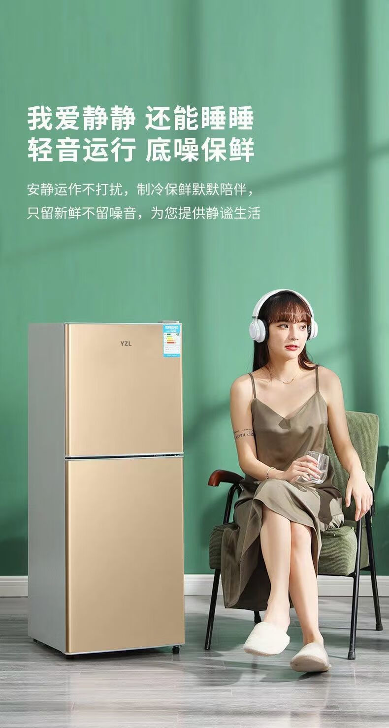 扬子电冰箱家用小型双开门宿舍租房用冷藏冷冻三开门一级节能省电we