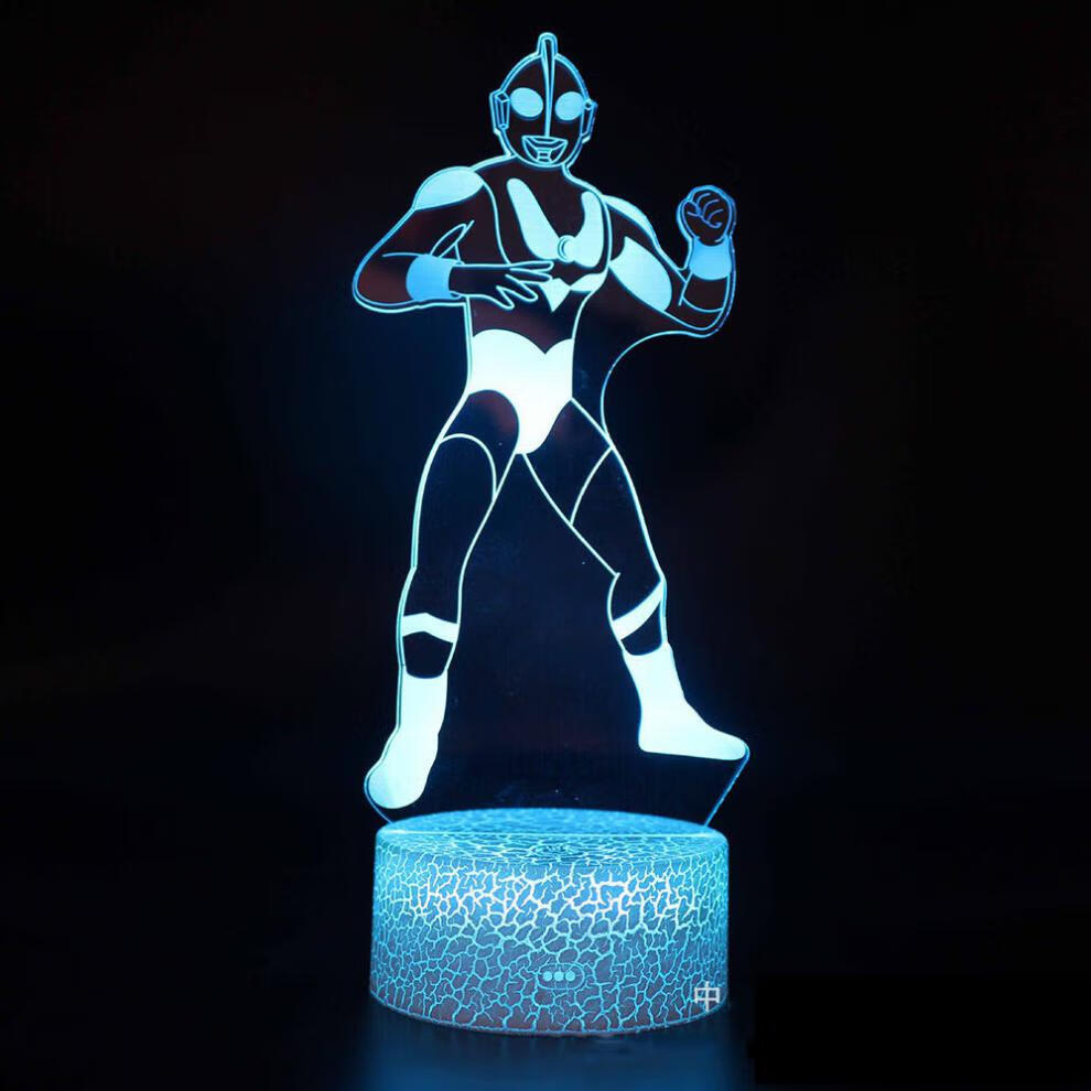 奥特曼小夜灯卡通奥特曼系列七彩创意3d灯led小夜灯礼品台灯视觉灯