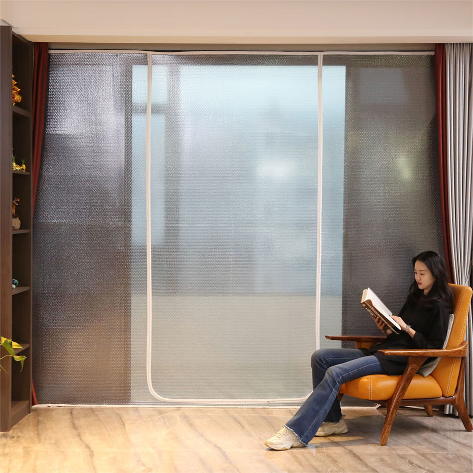 冬天窗户密封保温膜保暖窗帘防风帘冬天双层条封防寒漏风挡风神器拉链