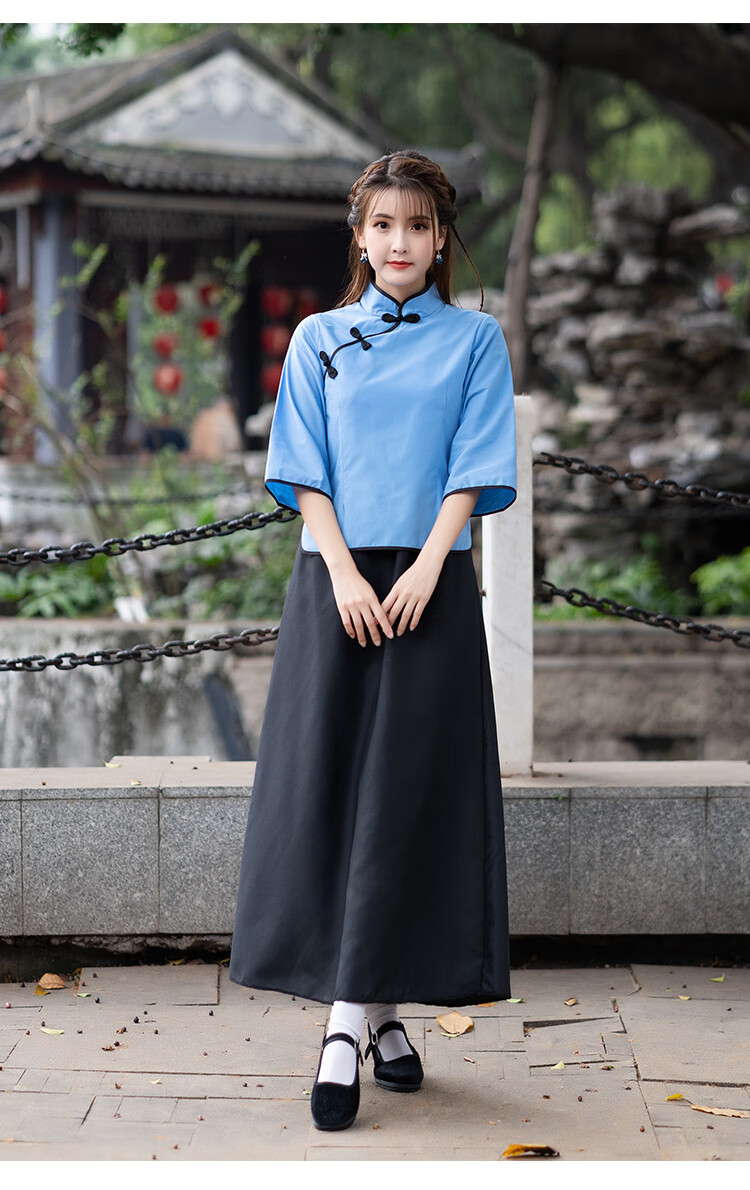 民国学生装五四运动女五四青年装风女装中山装男班服舞台表演合唱服装