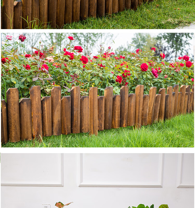 防腐木栅栏花园围栏户外庭院装饰花圃小篱笆花坛实木护栏室外木桩插地